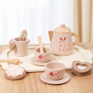 Wooden Simulation Tea Set And Family Toy – Afternoon Tea Dessert Set Kitchen Toy – Early Education Puzzle – Hand Eye Coordination Training, Christmas Gift