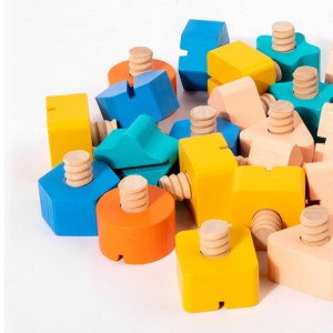 Montessori Wooden Children’s Busy Board Toy Colorful Fun Screw Nut Puzzle Board Shape And Color Cognitive Early Education Puzzle Toy