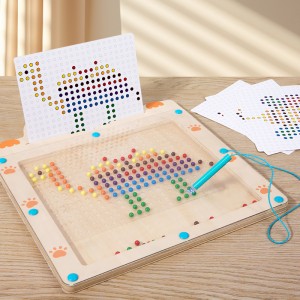 Wooden Magnetic Drawing Board for Kids Montessori Magnetic Dot Board for Toddlers 3 4 5 6 Years Old Magnetic Doodle Board with Dots Travel Birthday Toys