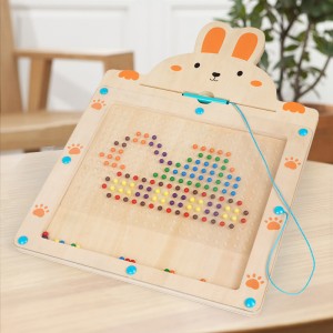 Wooden Magnetic Drawing Board for Kids Montessori Magnetic Dot Board for Toddlers 3 4 5 6 Years Old Magnetic Doodle Board with Dots Travel Birthday Toys