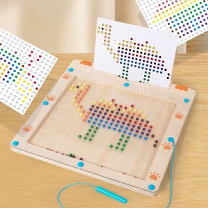 Wooden Magnetic Drawing Board for Kids Montessori Magnetic Dot Board for Toddlers 3 4 5 6 Years Old Magnetic Doodle Board with Dots Travel Birthday Toys