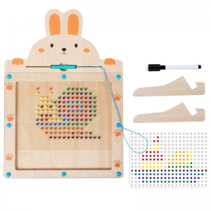 Wooden Magnetic Drawing Board for Kids Montessori Magnetic Dot Board for Toddlers 3 4 5 6 Years Old Magnetic Doodle Board with Dots Travel Birthday Toys