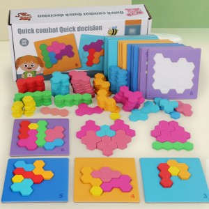 Montessori Wooden Honeycomb Block Puzzle – Rainbow Early Education Puzzle Toy – Color and Shape Cognitive Matching Hand Eye Coordination – Christmas Gift