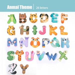 Wooden Magnetic Letter Stickers – Christmas And Animal Themed Styles With 26 Letters In Shape – Early Education ABC Spelling Fridge Sticker Christmas Gifts