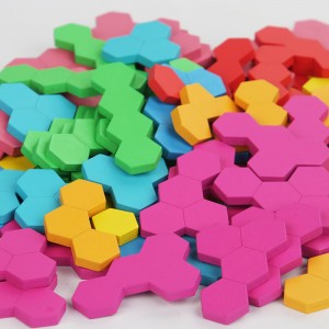 Montessori Wooden Honeycomb Block Puzzle – Rainbow Early Education Puzzle Toy – Color and Shape Cognitive Matching Hand Eye Coordination – Christmas Gift