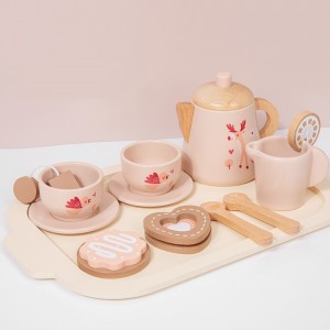 Wooden Simulation Tea Set And Family Toy – Afternoon Tea Dessert Set Kitchen Toy – Early Education Puzzle – Hand Eye Coordination Training, Christmas Gift
