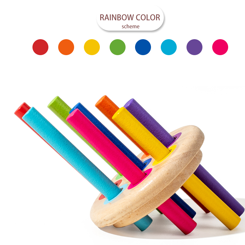 OEM 2-In-1 Porous Montessori Wooden Sorting Toy – Wooden Color Sorting ...