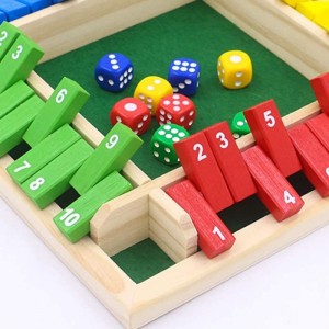 Wooden Digital Dice Game Toys Colored Eight Dices Children’s Early Education Puzzle Math Toys Party Interactive Leisure Wooden Products For Gatherings Parent Child Interactive Board Games