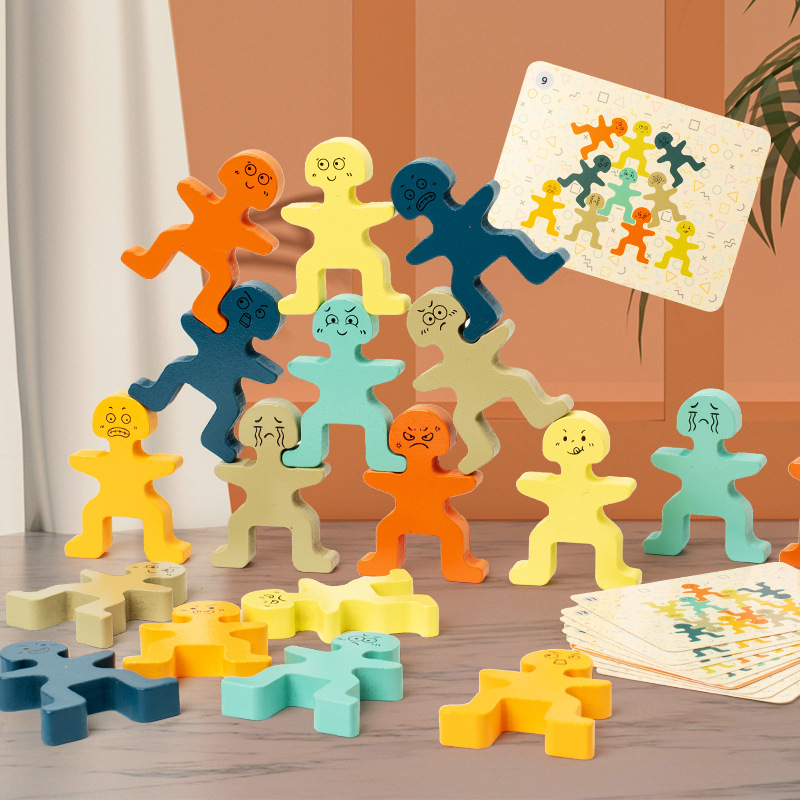 Juego de equilibrio de madera para niños Juguetes de motricidad fina Kit de construcción de madera Juego de equilibrio Juego de mesa Bloques de construcción Actividad Juguetes de construcción para niños pequeños Juguetes educativos para niños Imagen destacada