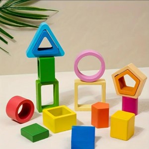 Bloques de aprendizaje interactivos Montessori de madera, clasificación creativa de colores y formas, desarrollo de habilidades cognitivas, regalo perfecto seguro y duradero