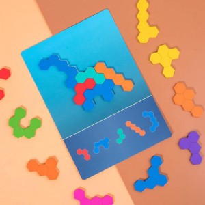 Montessori Early Education Wooden Rainbow Puzzle Honeycomb Puzzle Mathematical Mental Arithmetic Board Game Logical Thinking Puzzle Children’s Board Toys Hand-eye Coordination Training Toys