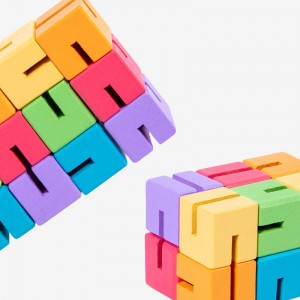 Montessori Wooden Block Toys Three-Dimensional Geometric Square Block Puzzle Toys Early Education Puzzle And Logical Thinking Training Toy