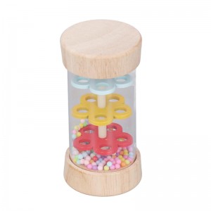 Wooden Melody Maker Soothing Rain Drum Toy Hourglass Design with Realistic Sound Effects Ideal for Musical Learning and Creative Play