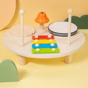 Drewniana muzyka perkusyjna Zabawki do wczesnej edukacji Wielofunkcyjne zabawki muzyczne 4 w 1 dla instrumentów muzycznych i perkusistów Puzzle na biurko Słuchanie i umiejętności praktyczne