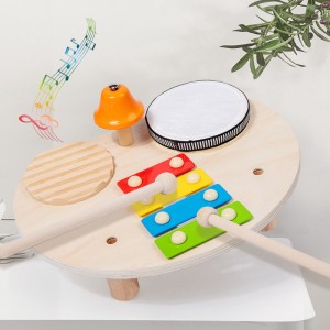 Drewniana muzyka perkusyjna Zabawki do wczesnej edukacji Wielofunkcyjne zabawki muzyczne 4 w 1 dla instrumentów muzycznych i perkusistów Puzzle na biurko Słuchanie i umiejętności praktyczne
