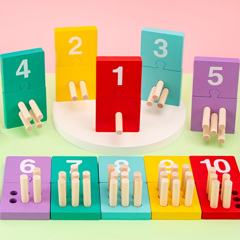 Juguete de matemáticas Montessori, nuevo juguete de palos de números de madera para niños, matemáticas, educación temprana, juguetes cognitivos de números y colores Imagen destacada