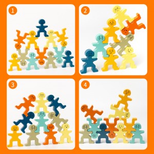 Juego de equilibrio de madera para niños Juguetes de motor fino Kit de construcción de madera Juego de equilibrio Juego de mesa Bloques de construcción Actividad Juguetes de construcción para niños pequeños Juguetes educativos para niños