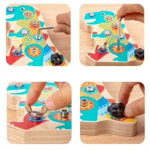 Juego de tablero de destornilladores Montessori para niños Dinosaurios Juguetes Montessori para mayores de 3 años Tablero ocupado de madera para niños pequeños y niños Juguetes de habilidades motoras finas Juguete sensorial educativo