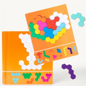Montessori Early Education Wooden Rainbow Puzzle Honeycomb Puzzle Mathematical Mental Arithmetic Board Game Logical Thinking Puzzle Children’s Board Toys Hand-eye Coordination Training Toys