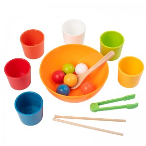 Montessori Early Education Puzzle Sorting Toys Colored Wooden Balls And Cup Beads Color Recognition And Shape Matching Hand Eye Coordination Excellent Christmas Gift