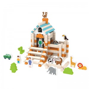 1 Set Wooden Mortise And Tenon Structure Spliced Building Blocks DIY Cabin – Space Construction Early Education Puzzle Toys – Hands-On Training Christmas Gifts
