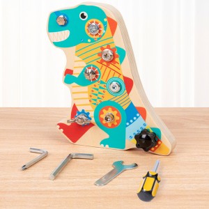 Juego de tablero de destornilladores Montessori para niños Dinosaurios Juguetes Montessori para mayores de 3 años Tablero ocupado de madera para niños pequeños y niños Juguetes de habilidades motoras finas Juguete sensorial educativo