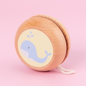 Wooden Fun Yo-Yo Ball Toy Cartoon Patterned Colorful Spinning Yoyo Ball Toy Early Education Puzzle Reaction Training Cute Little Gift with Hand Gifts