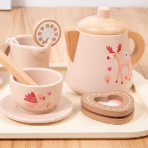Wooden Simulation Tea Set And Family Toy – Afternoon Tea Dessert Set Kitchen Toy – Early Education Puzzle – Hand Eye Coordination Training, Christmas Gift