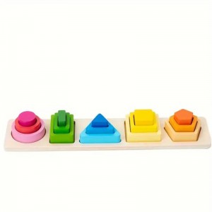 Bloques de aprendizaje interactivos Montessori de madera, clasificación creativa de colores y formas, desarrollo de habilidades cognitivas, regalo perfecto seguro y duradero