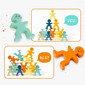 Juego de equilibrio de madera para niños Juguetes de motor fino Kit de construcción de madera Juego de equilibrio Juego de mesa Bloques de construcción Actividad Juguetes de construcción para niños pequeños Juguetes educativos para niños