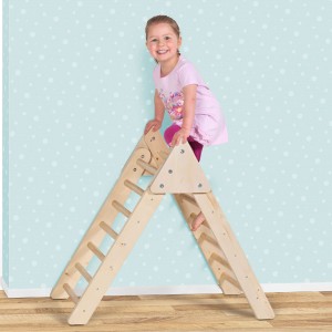 Juguetes de escalada para niños pequeños de 1 a 3 años, juguetes plegables para escalar en interiores, gimnasio de juego Montessori de madera para niños pequeños y niños