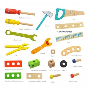 Kit de herramientas para niños, juego de herramientas de madera para niños pequeños incluye caja de herramientas y pegatinas, juguetes educativos Montessori para construcción de tallos para niños de 2 3 4 5 6 años, el mejor regalo de cumpleaños para niños