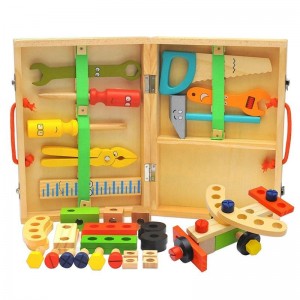 Kit de herramientas para niños, juego de herramientas de madera para niños pequeños incluye caja de herramientas y pegatinas, juguetes educativos Montessori para construcción de tallos para niños de 2 3 4 5 6 años, el mejor regalo de cumpleaños para niños