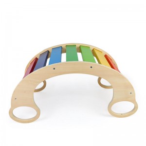 Climber Arch Rocker, Escalera de madera Montessori 3 en 1, parque infantil de seguridad y gimnasio de actividades, juguetes de escalada para niños de 1 a 3 años, combinación de escalador triangular y rampa