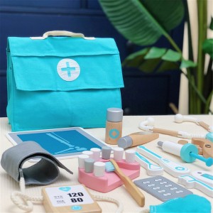 Doctor Kit for Kids with Teeth Toy Dentist Kit for Kids Realistic Wooden Doctor Set for Kids Pretend Play Montessori Toys Doctor Playset