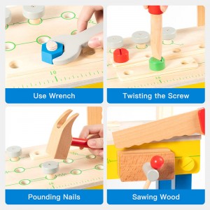 Juego de herramientas de madera para niños de 2 3 4 5 años, juguetes educativos STEM para niños pequeños Montessori juguetes para construcción de 2 años actividades de aprendizaje preescolar regalos para niños niñas de 2 a 4 años 1 a 3 años