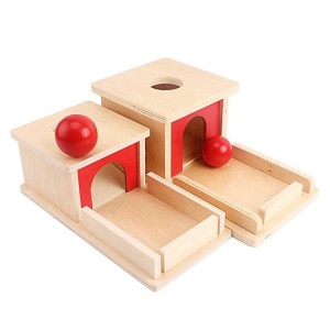 Montessori Full Size Object Permanence Box with Tray Balls , Montessori Toys for Babies Infant 6-12 Month 1 Year Old Toddlers