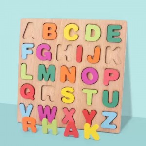 Wooden Alphabet Puzzle – ABC Letters Sorting Board Blocks Montessori Matching Game Jigsaw Educational Early Learning Toy Gift for Preschool Year Old Kids