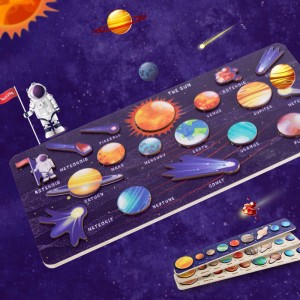 Sonnensystem-Puzzle für Kinder von 3–6 Jahren, Weltraumspielzeug aus Holz für Kinder, Planeten für Kinder, Lernaktivitäten im Vorschulalter, Geschenk für Jungen, Mädchen