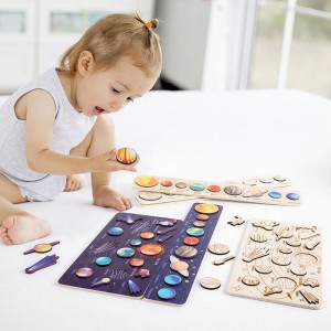 Sonnensystem-Puzzle für Kinder von 3–6 Jahren, Weltraumspielzeug aus Holz für Kinder, Planeten für Kinder, Lernaktivitäten im Vorschulalter, Geschenk für Jungen, Mädchen