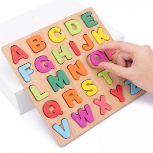 Wooden Alphabet Puzzle – ABC Letters Sorting Board Blocks Montessori Matching Game Jigsaw Educational Early Learning Toy Gift for Preschool Year Old Kids