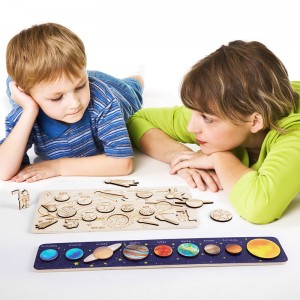 Sonnensystem-Puzzle für Kinder von 3–6 Jahren, Weltraumspielzeug aus Holz für Kinder, Planeten für Kinder, Lernaktivitäten im Vorschulalter, Geschenk für Jungen, Mädchen