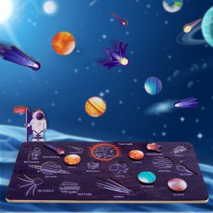 Sonnensystem-Puzzle für Kinder von 3–6 Jahren, Weltraumspielzeug aus Holz für Kinder, Planeten für Kinder, Lernaktivitäten im Vorschulalter, Geschenk für Jungen, Mädchen