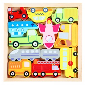 Holzpuzzles für Kinder, 4 Packungen Montessori-Lernspielzeug, Geschenke für Kinder im Vorschulalter ab 3 Jahren, 3D-Multi-Themen-Puzzles mit Tieren, Früchten und Lebensmitteln für Jungen und Mädchen