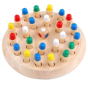 Memory Match Stick-Schachspiel aus Holz, Farbgedächtnisschach, lustiges Blockbrettspiel, Memory Match Stick-Schachspiel, Eltern-Kind-Interaktionsspielzeug, Denksportaufgabe für Jungen und Mädchen ab 3 Jahren