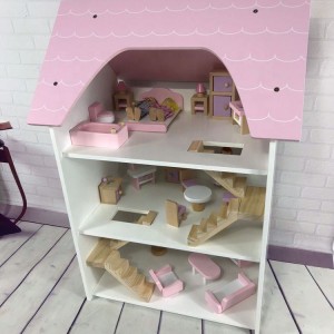 家具付きファッションドールハウス、アクセサリー付きごっこ遊び、子供向けギフトおもちゃ 対象年齢3 4 5 6 7 8+