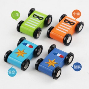 Drewniany, zabawny, czterotorowy samochód ślizgowy, zabawka dla dzieci, puzzle do wczesnej edukacji, utwór, prędkość, odbicie, bezwładnościowy samochód wyścigowy