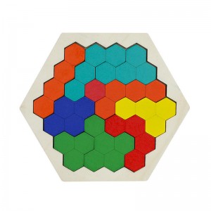 Sechseck-Puzzles für Kinder und Erwachsene, Holzblock-Puzzle, Intelligenz, Denksportaufgaben, Spielzeug, Logikspiel, STEM, pädagogisches Geschenk für Kinder