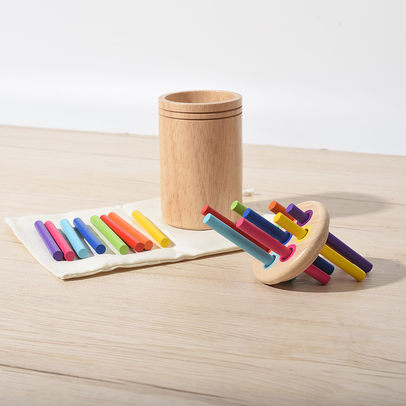 OEM 2-In-1 Porous Montessori Wooden Sorting Toy – Wooden Color Sorting ...