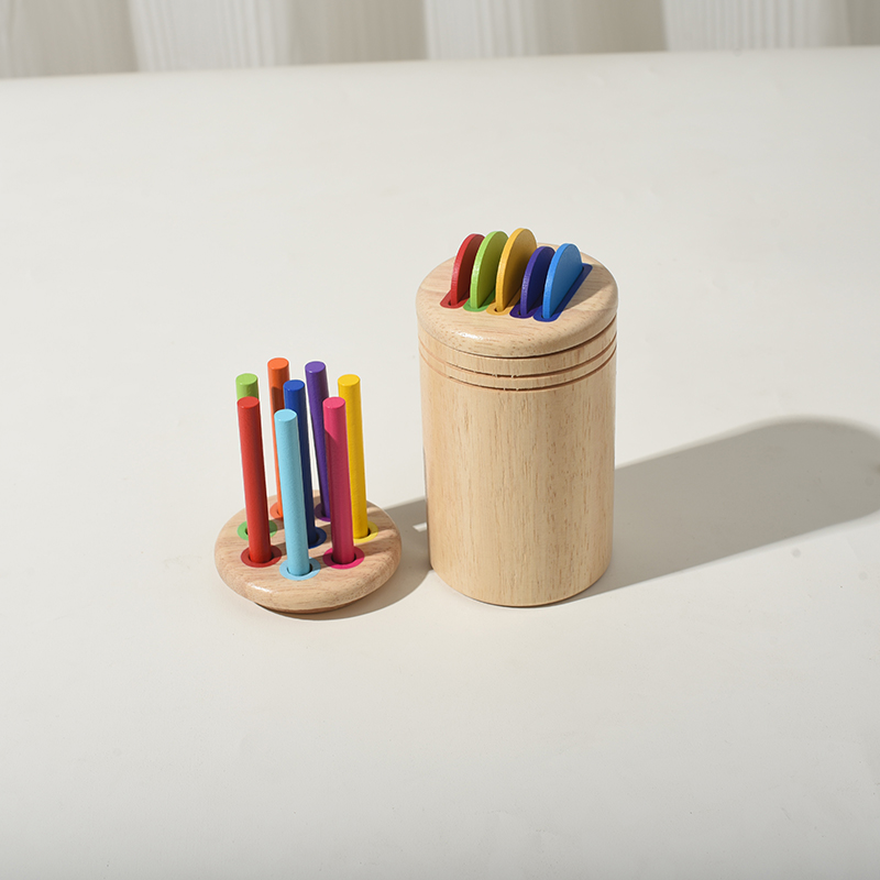 OEM 2-In-1 Porous Montessori Wooden Sorting Toy – Wooden Color Sorting ...